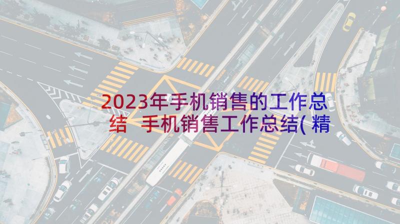 2023年手机销售的工作总结 手机销售工作总结(精选5篇)