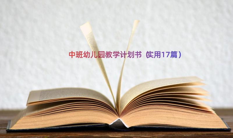 中班幼儿园教学计划书（实用17篇）