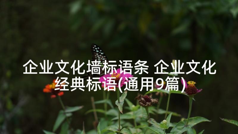 企业文化墙标语条 企业文化经典标语(通用9篇)