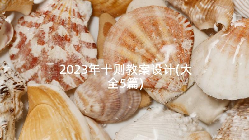 2023年十则教案设计(大全5篇)