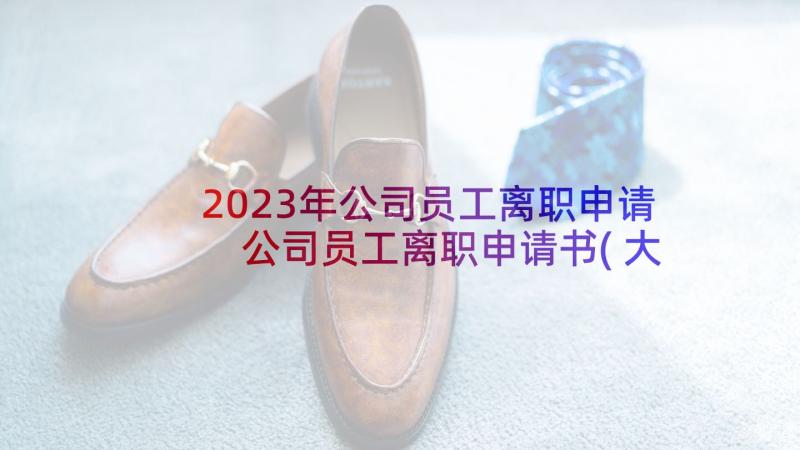 2023年公司员工离职申请 公司员工离职申请书(大全10篇)