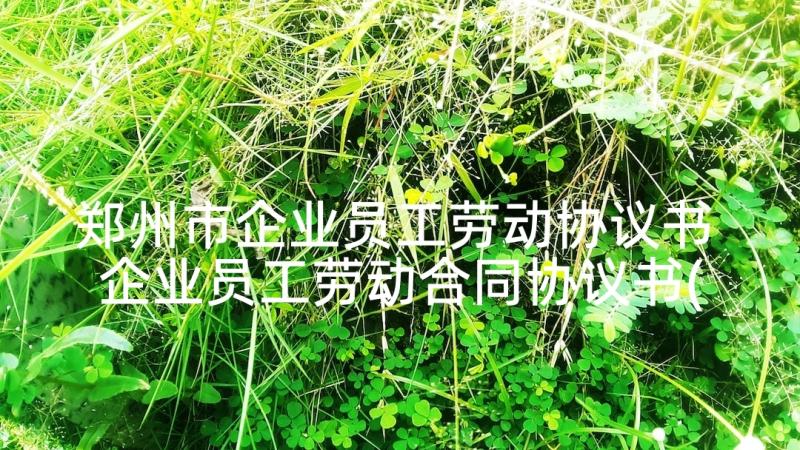 郑州市企业员工劳动协议书 企业员工劳动合同协议书(汇总5篇)