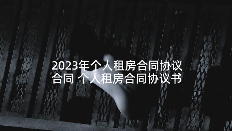 2023年个人租房合同协议合同 个人租房合同协议书(模板8篇)