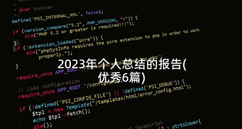 2023年个人总结的报告(优秀6篇)