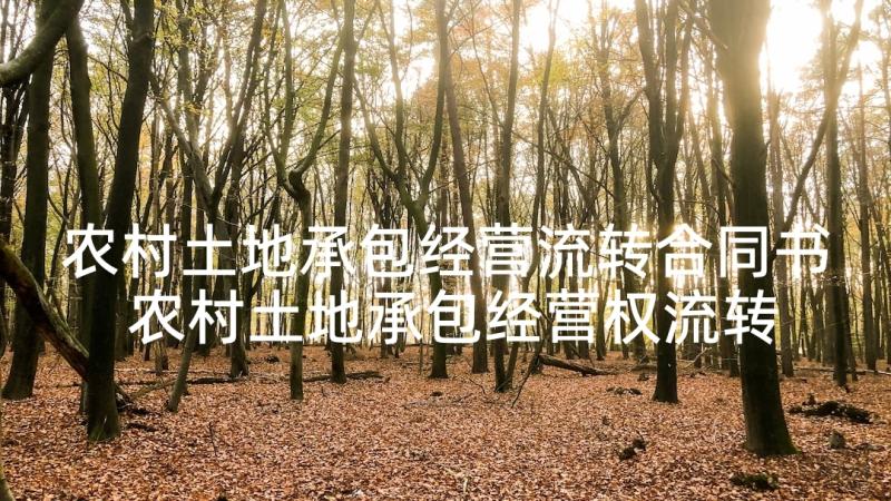 农村土地承包经营流转合同书 农村土地承包经营权流转合同(通用9篇)