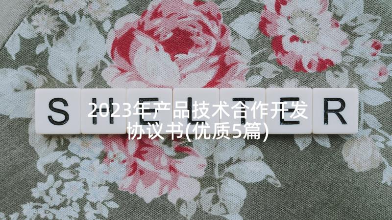 2023年产品技术合作开发协议书(优质5篇)