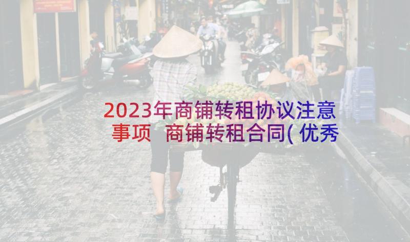 2023年商铺转租协议注意事项 商铺转租合同(优秀7篇)