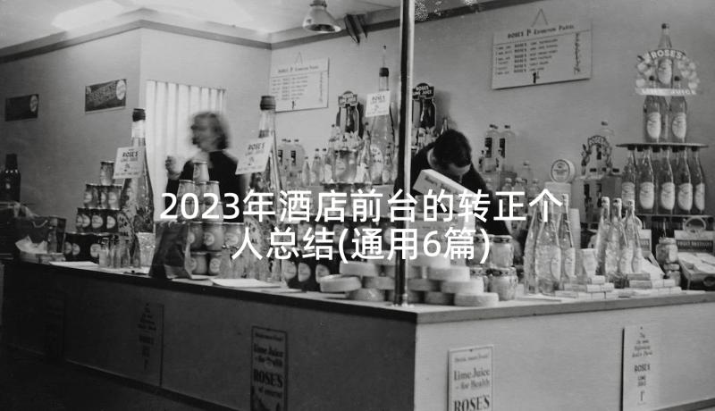 2023年酒店前台的转正个人总结(通用6篇)