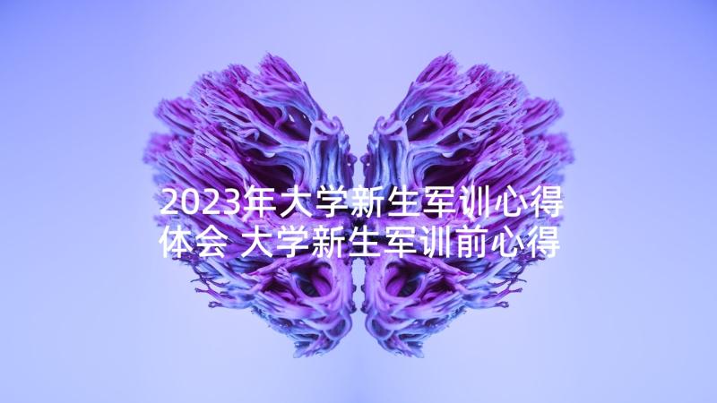 2023年大学新生军训心得体会 大学新生军训前心得体会(汇总8篇)