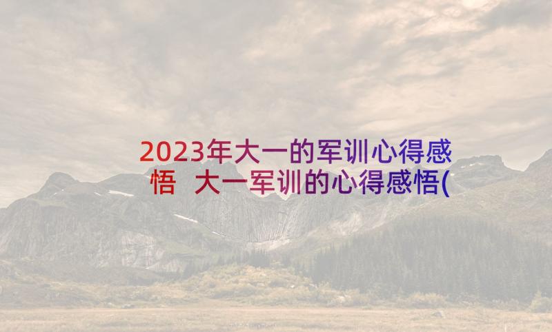 2023年大一的军训心得感悟 大一军训的心得感悟(大全9篇)