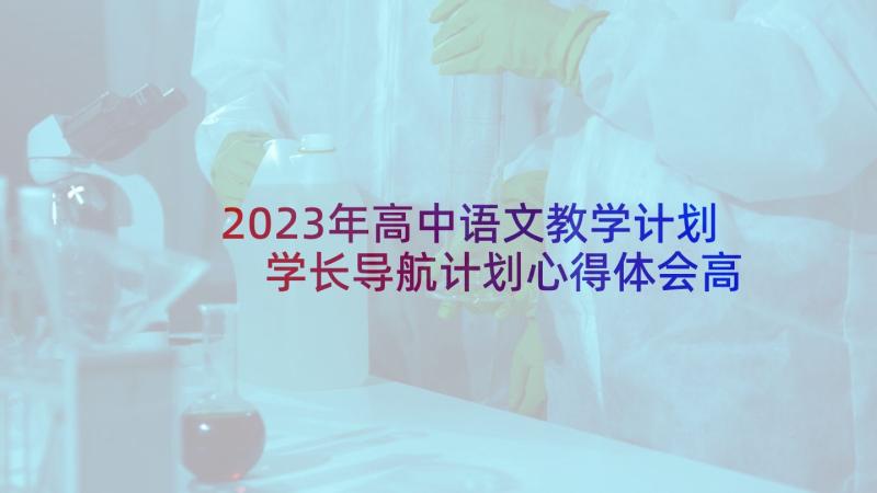 2023年高中语文教学计划 学长导航计划心得体会高中(实用6篇)