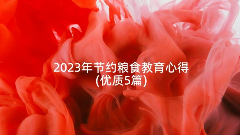 2023年节约粮食教育心得(优质5篇)