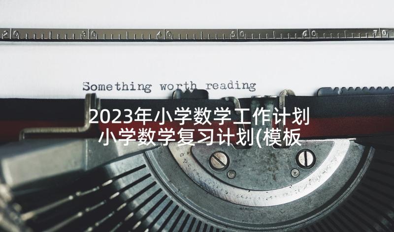 2023年小学数学工作计划 小学数学复习计划(模板5篇)