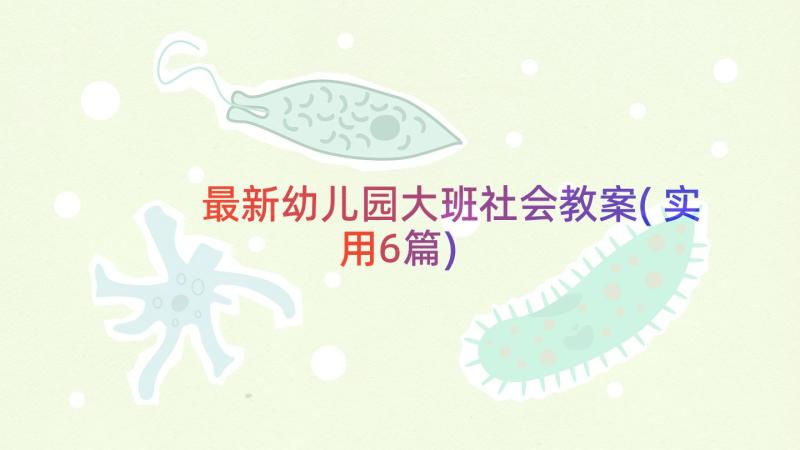 最新幼儿园大班社会教案(实用6篇)