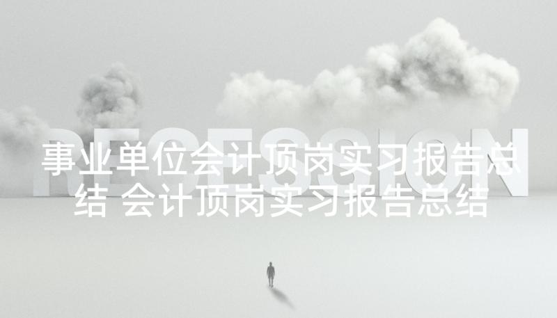 事业单位会计顶岗实习报告总结 会计顶岗实习报告总结(模板5篇)