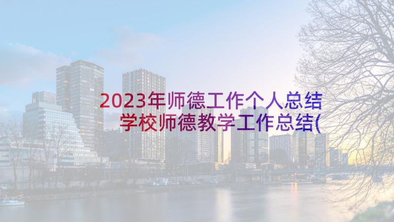 2023年师德工作个人总结 学校师德教学工作总结(精选5篇)