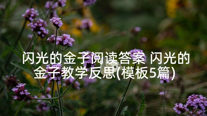 闪光的金子阅读答案 闪光的金子教学反思(模板5篇)