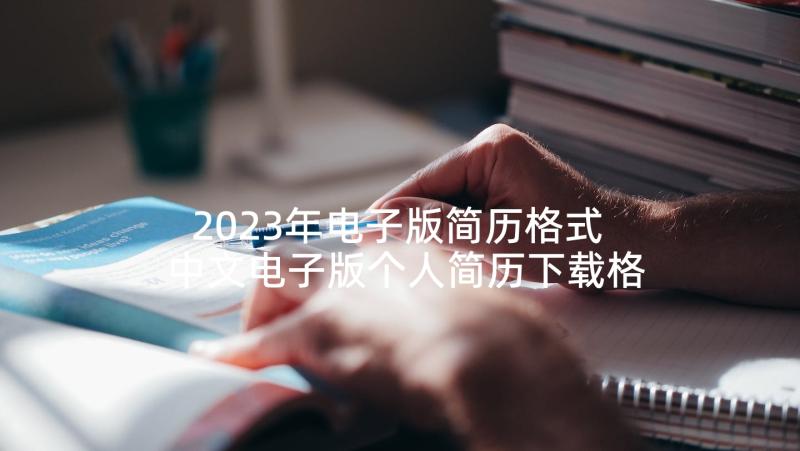 2023年电子版简历格式 中文电子版个人简历下载格式(实用5篇)