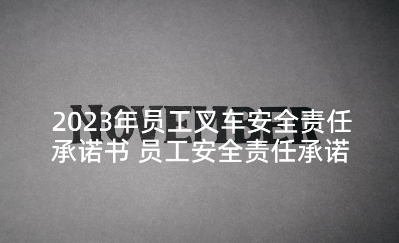 2023年员工叉车安全责任承诺书 员工安全责任承诺书(汇总8篇)