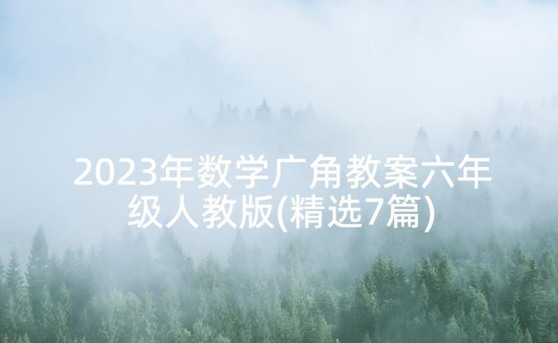 2023年数学广角教案六年级人教版(精选7篇)