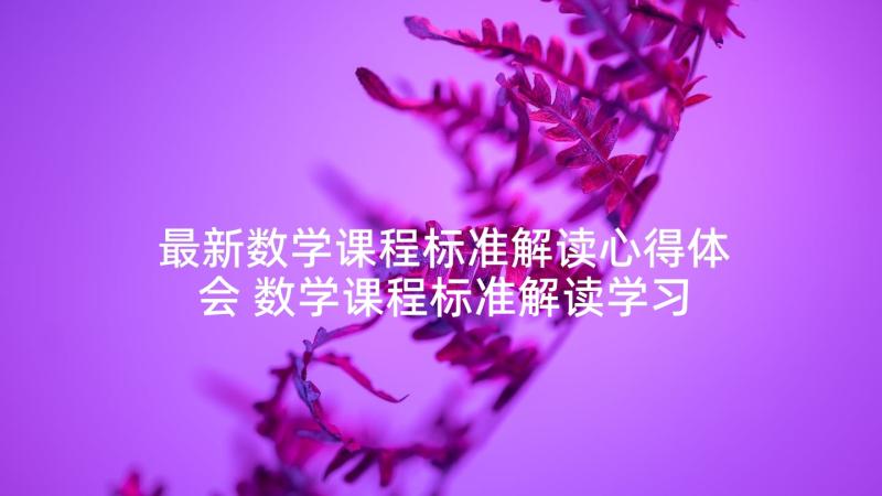 最新数学课程标准解读心得体会 数学课程标准解读学习心得(通用6篇)