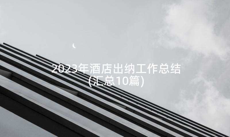 2023年酒店出纳工作总结(汇总10篇)