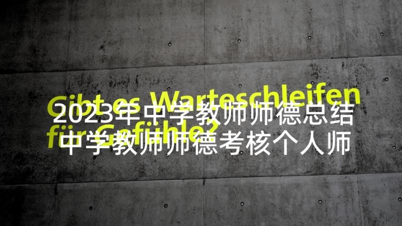 2023年中学教师师德总结 中学教师师德考核个人师德总结(优质5篇)