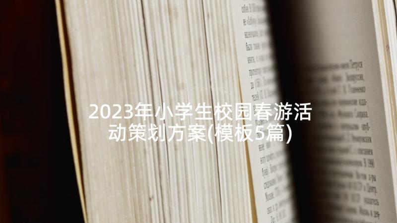 2023年小学生校园春游活动策划方案(模板5篇)