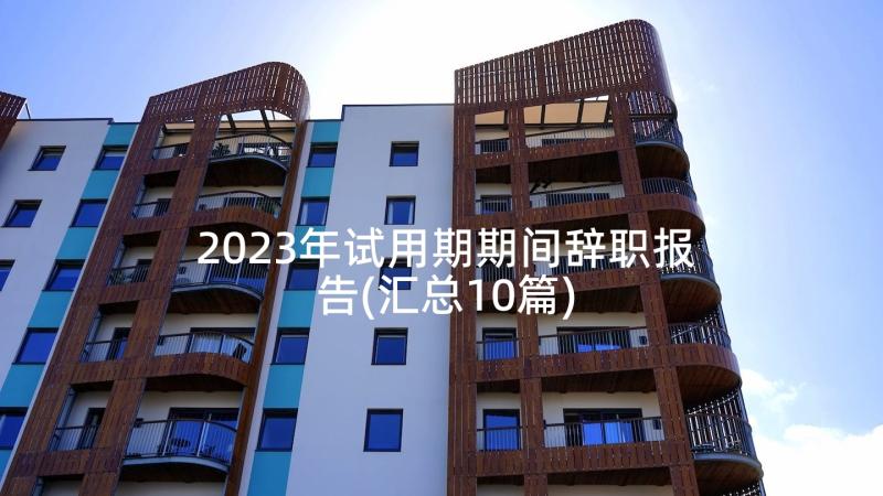 2023年试用期期间辞职报告(汇总10篇)