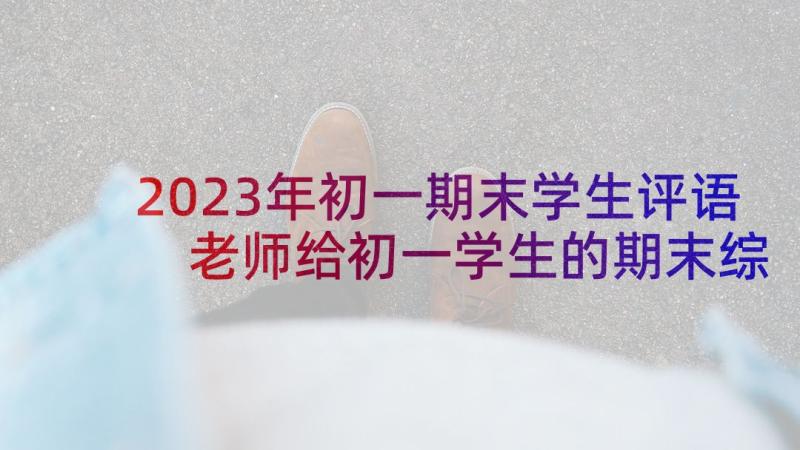 2023年初一期末学生评语 老师给初一学生的期末综合评语(通用5篇)