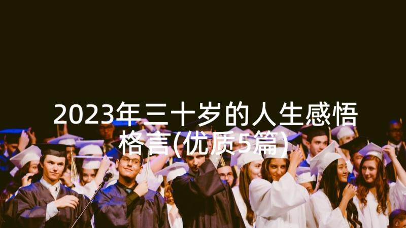 2023年三十岁的人生感悟格言(优质5篇)