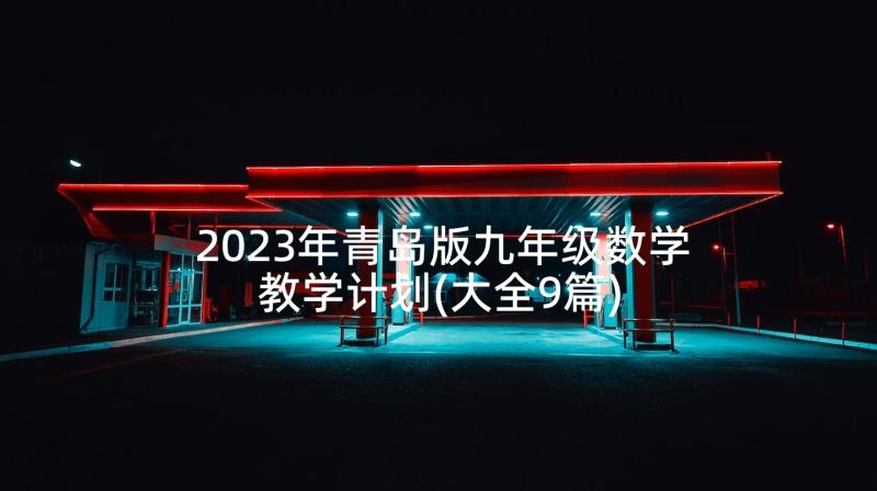 2023年青岛版九年级数学教学计划(大全9篇)