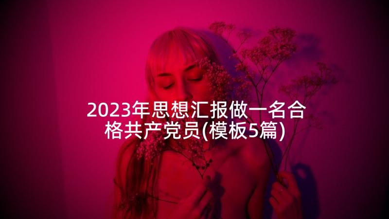 2023年思想汇报做一名合格共产党员(模板5篇)