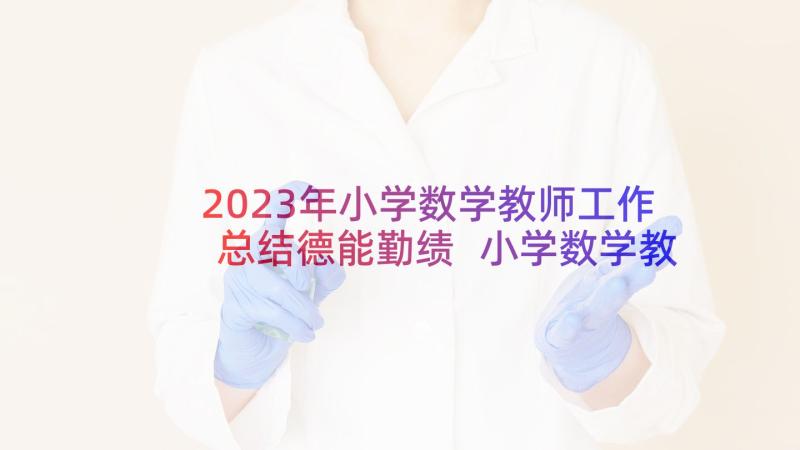 2023年小学数学教师工作总结德能勤绩 小学数学教师工作总结(优质8篇)