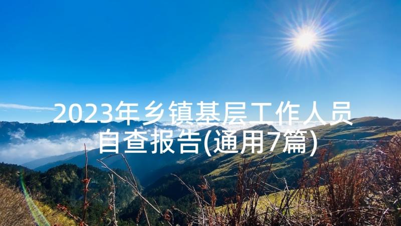 2023年乡镇基层工作人员自查报告(通用7篇)