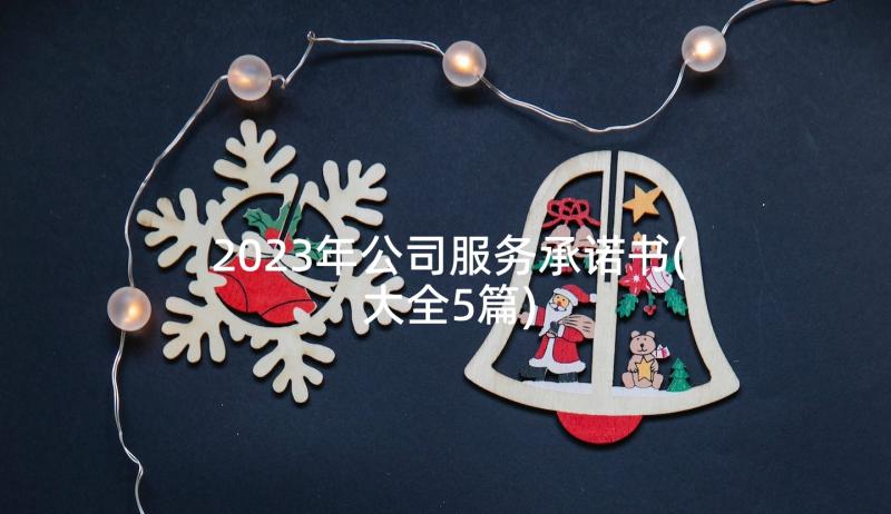 2023年公司服务承诺书(大全5篇)