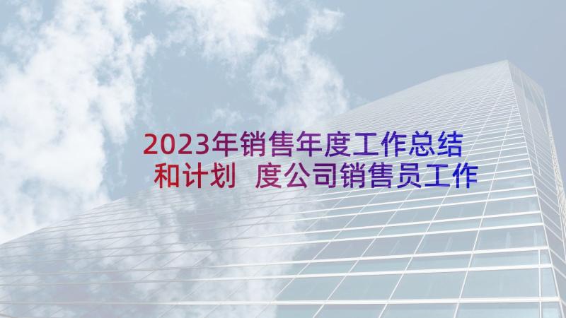 2023年销售年度工作总结和计划 度公司销售员工作总结和度工作计划(通用9篇)