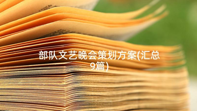 部队文艺晚会策划方案(汇总9篇)