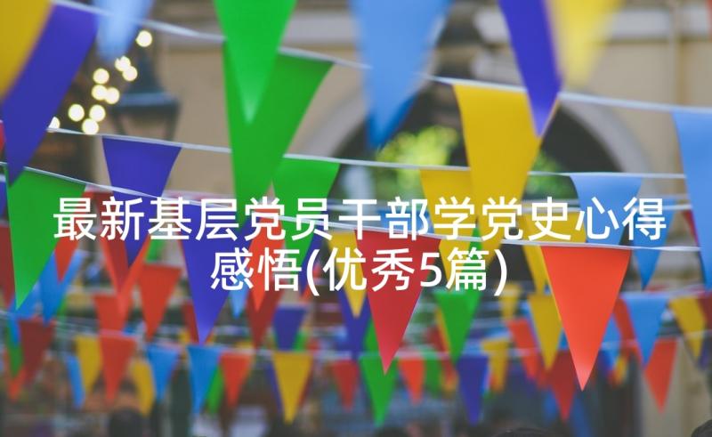 最新基层党员干部学党史心得感悟(优秀5篇)