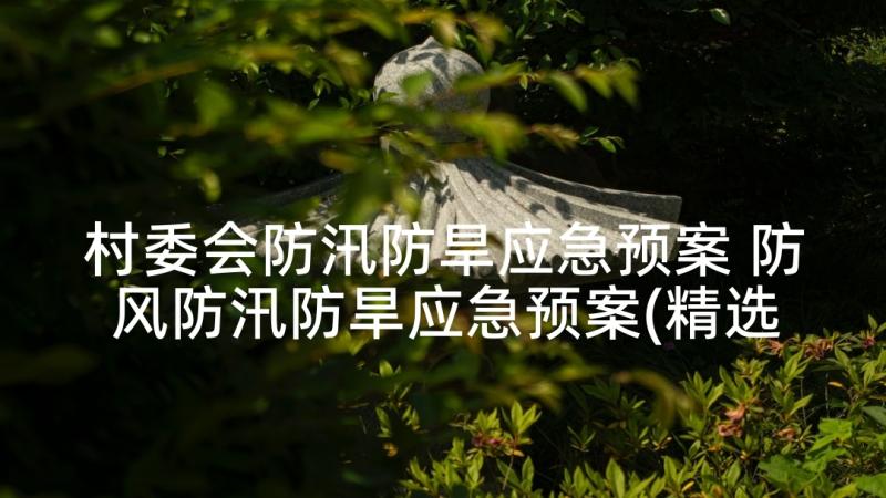 村委会防汛防旱应急预案 防风防汛防旱应急预案(精选5篇)