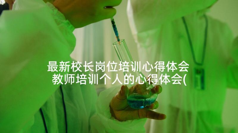 最新校长岗位培训心得体会 教师培训个人的心得体会(大全5篇)