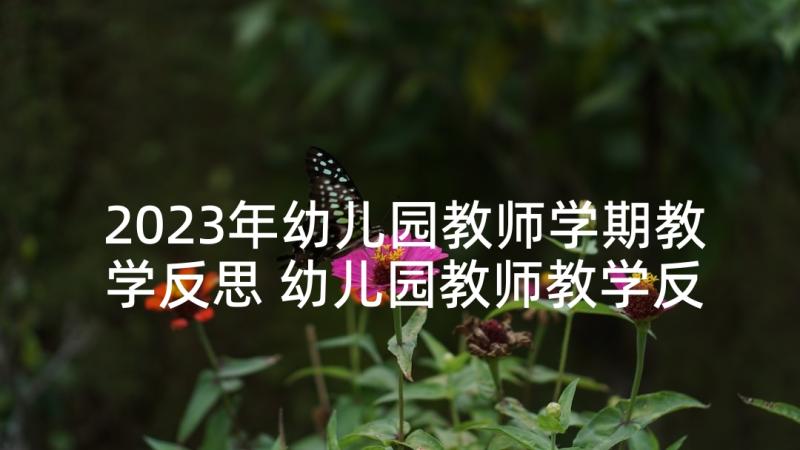 2023年幼儿园教师学期教学反思 幼儿园教师教学反思(优质6篇)