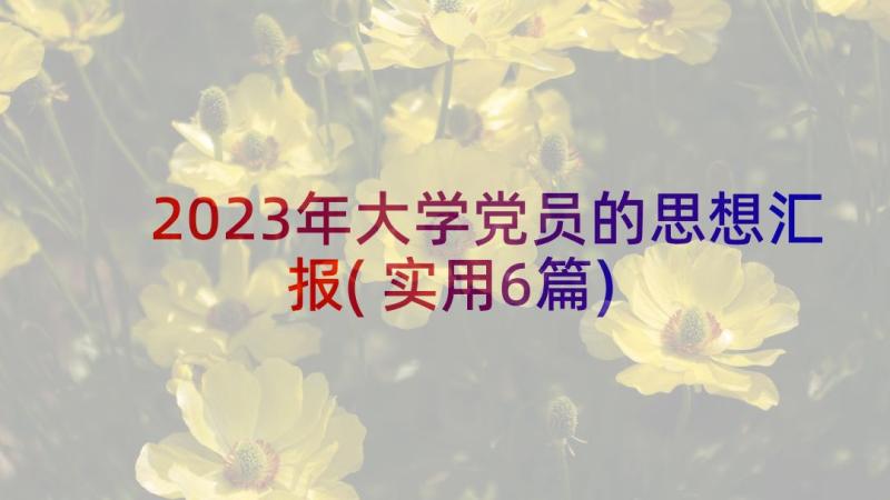 2023年大学党员的思想汇报(实用6篇)