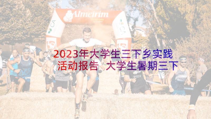 2023年大学生三下乡实践活动报告 大学生暑期三下乡社会实践活动总结(大全6篇)