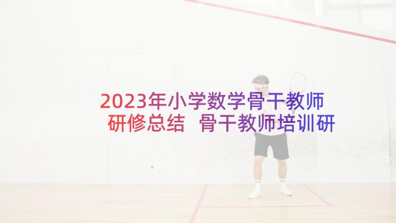 2023年小学数学骨干教师研修总结 骨干教师培训研修总结(实用8篇)