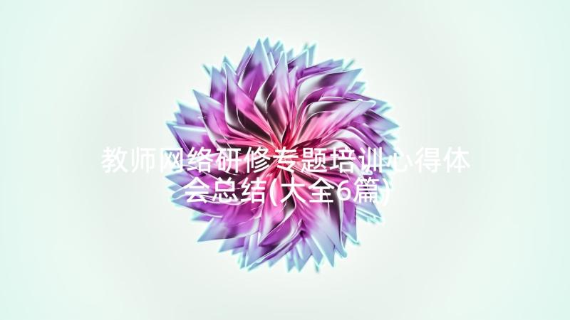 教师网络研修专题培训心得体会总结(大全6篇)