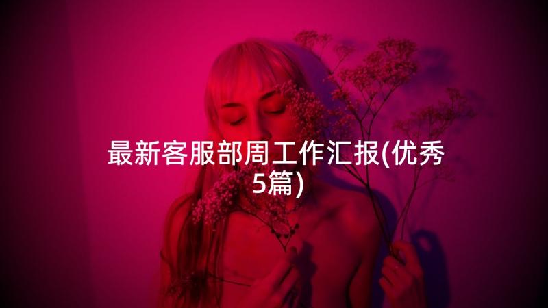 最新客服部周工作汇报(优秀5篇)