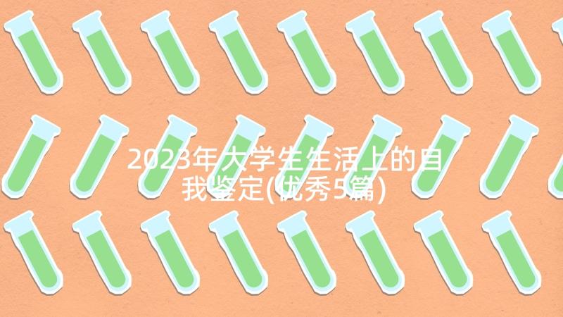 2023年大学生生活上的自我鉴定(优秀5篇)