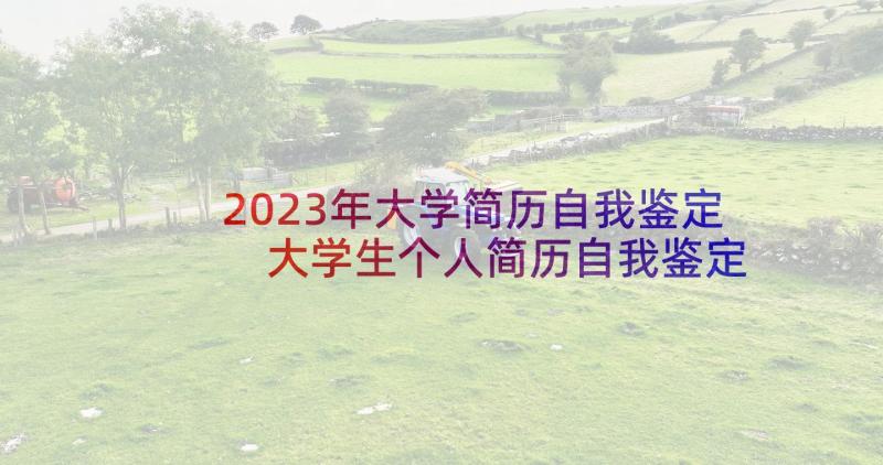 2023年大学简历自我鉴定 大学生个人简历自我鉴定(精选5篇)