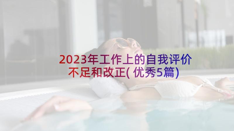 2023年工作上的自我评价不足和改正(优秀5篇)